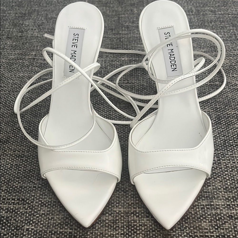 Steve Madden Women's White Strappy Heels
